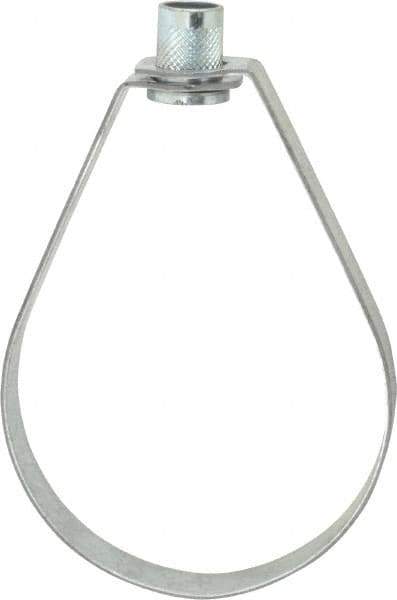 Empire - 4" Pipe, 5/8" Rod, Carbon Steel Emlok Swivel Ring Hanger - Pre-Galvanized, 1,250 Lb Capacity - Eagle Tool & Supply