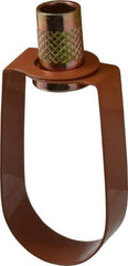 Empire - 1" Pipe, 3/8" Rod, Carbon Steel Emlok Swivel Ring Hanger - Copper Plated, 600 Lb Capacity - Eagle Tool & Supply