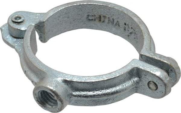 Empire - 1-1/2" Pipe, 3/8" Rod, Malleable Iron Split Ring Hanger - Electro Galvanized, 180 Lb Capacity - Eagle Tool & Supply