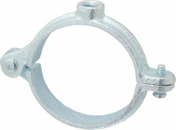 Empire - 2" Pipe, 3/8" Rod, Malleable Iron Split Ring Hanger - Electro Galvanized, 180 Lb Capacity - Eagle Tool & Supply