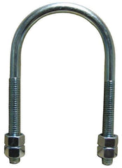 Empire - 7/8-9 UNC, 13-3/4" Long, Round U Bolt Clamp with No Mount Plate for 12" Pipe - 4-1/4" Thread Length, 9-5/8" Wide, Steel - Eagle Tool & Supply