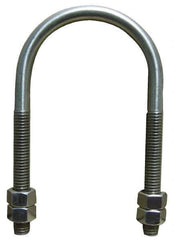 Empire - 3/4-10 UNC, 11-5/8" Long, Round U Bolt Clamp with No Mount Plate for 10" Pipe - 4" Thread Length, 8-3/8" Wide, Grade 304 Stainless Steel - Eagle Tool & Supply