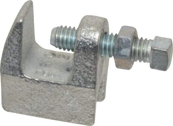 Empire - 3/4" Max Flange Thickness, 3/8" Rod Top Beam Clamp - 350 Lb Capacity, Ductile Iron - Eagle Tool & Supply