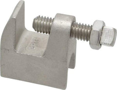 Empire - 3/4" Max Flange Thickness, 3/8" Rod Top Beam Clamp - 350 Lb Capacity, 304 Stainless Steel - Eagle Tool & Supply