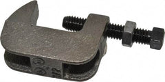 Empire - 1-1/4" Max Flange Thickness, 1/2" Rod Wide Jaw Top Beam Clamp - 500 Lb Capacity, Ductile Iron - Eagle Tool & Supply