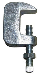 Empire - 1-1/4" Max Flange Thickness, 3/4" Rod Wide Jaw Top Beam Clamp - 900 Lb Capacity, Ductile Iron - Eagle Tool & Supply