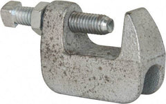 Empire - 1-1/4" Max Flange Thickness, 3/8" Rod Wide Jaw Top Beam Clamp - 400 Lb Capacity, Ductile Iron - Eagle Tool & Supply