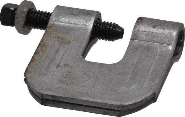 Empire - 3/4" Max Flange Thickness, 1/2" Rod C-Clamp with Locknut - 500 Lb Capacity, Carbon Steel - Eagle Tool & Supply