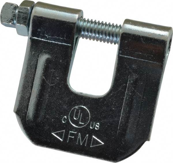 Empire - 3/4" Max Flange Thickness, 3/8" Rod C-Clamp with Locknut - 400 Lb Capacity, Carbon Steel - Eagle Tool & Supply