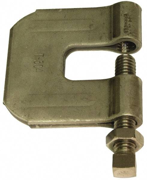 Empire - 3/4" Max Flange Thickness, 3/4" Rod C-Clamp with Locknut - 630 Lb Capacity, 304 Stainless Steel - Eagle Tool & Supply