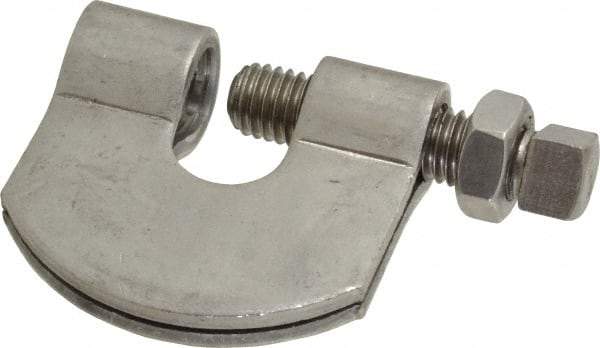 Empire - 3/4" Max Flange Thickness, 5/8" Rod C-Clamp with Locknut - 550 Lb Capacity, 304 Stainless Steel - Eagle Tool & Supply