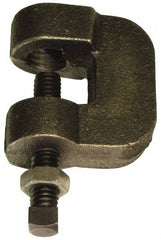 Empire - 3/4" Max Flange Thickness, 5/8" Rod C-Clamp with Locknut - 550 Lb Capacity, Ductile Iron - Eagle Tool & Supply