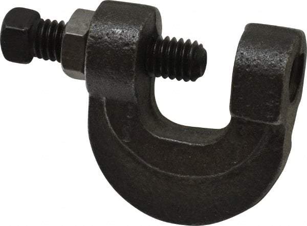 Empire - 3/4" Max Flange Thickness, 1/2" Rod C-Clamp with Locknut - 500 Lb Capacity, Ductile Iron - Eagle Tool & Supply