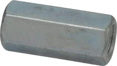 Empire - 1/4-20 Thread, 7/8" OAL Steel Standard Coupling Nut - Zinc-Plated Finish - Eagle Tool & Supply