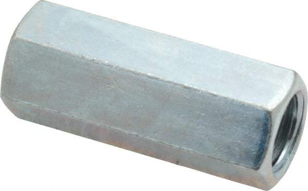 Empire - 5/8-11 Thread, 2-1/8" OAL Steel Standard Coupling Nut - Zinc-Plated Finish - Eagle Tool & Supply