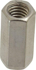 Empire - 3/8-16 Thread, 1-1/8" OAL Stainless Steel Standard Coupling Nut - Uncoated - Eagle Tool & Supply