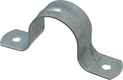 Empire - 1-1/4 Pipe, Carbon Steel, Galvanized Pipe, Conduit or Tube Strap - 2 Mounting Holes - Eagle Tool & Supply