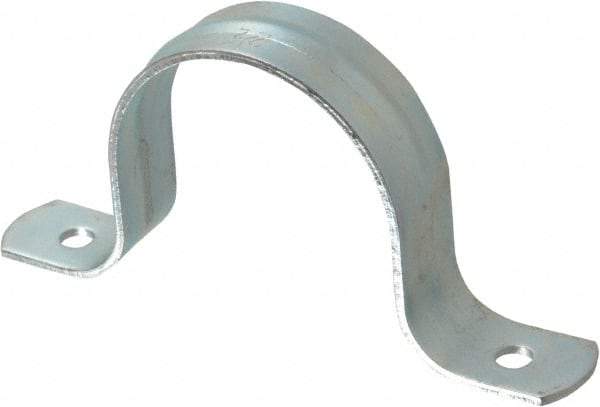 Empire - 2-1/2 Pipe, Carbon Steel, Galvanized Pipe, Conduit or Tube Strap - 2 Mounting Holes - Eagle Tool & Supply