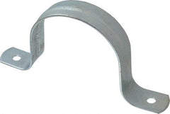 Empire - 3 Pipe, Carbon Steel, Galvanized Pipe, Conduit or Tube Strap - 2 Mounting Holes - Eagle Tool & Supply