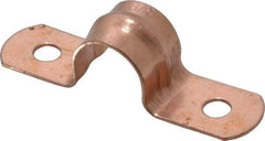 Empire - 3/8 Pipe, Carbon Steel, Copper Plated Pipe, Conduit or Tube Strap - 2 Mounting Holes - Eagle Tool & Supply