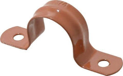 Empire - 3/4 Pipe, Carbon Steel, Copper Plated Pipe, Conduit or Tube Strap - 2 Mounting Holes - Eagle Tool & Supply