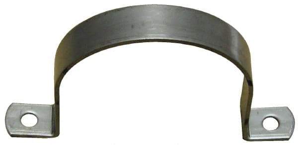 Empire - 1-1/4 Pipe, Grade 304 Stainless Steel, Pipe, Conduit or Tube Strap - 2 Mounting Holes - Eagle Tool & Supply