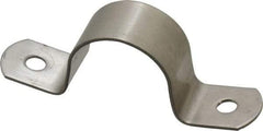 Empire - 1 Pipe, Grade 304 Stainless Steel, Pipe, Conduit or Tube Strap - 2 Mounting Holes - Eagle Tool & Supply