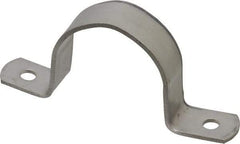 Empire - 1-1/2 Pipe, Grade 304 Stainless Steel, Pipe, Conduit or Tube Strap - 2 Mounting Holes - Eagle Tool & Supply