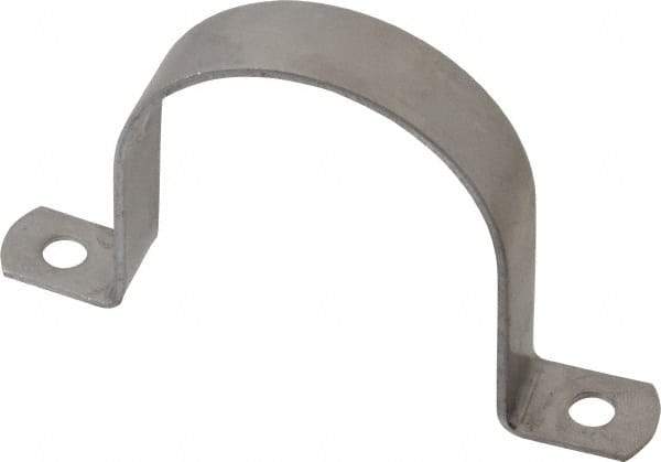 Empire - 2-1/2 Pipe, Grade 304 Stainless Steel, Pipe, Conduit or Tube Strap - 2 Mounting Holes - Eagle Tool & Supply