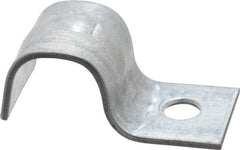 Empire - 3/8" Pipe, Carbon Steel, Electro Galvanized" Pipe or Conduit Strap - 1 Mounting Hole - Eagle Tool & Supply