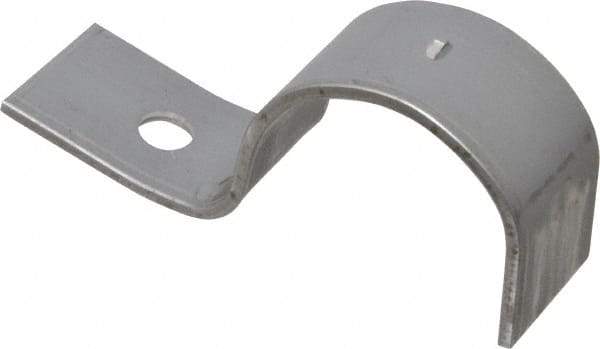 Empire - 1-1/4" Pipe, Carbon Steel, Electro Galvanized" Pipe or Conduit Strap - 1 Mounting Hole - Eagle Tool & Supply