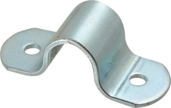 Empire - 1/2 Pipe, Carbon Steel, Electro Galvanized Pipe or Tube Strap - 2 Mounting Holes - Eagle Tool & Supply