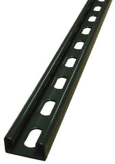 Empire - 10' Long x 1-5/8" Wide x 13/16" High, 14 Gauge, Carbon Steel, Punched Framing Channel & Strut - Green Painted - Eagle Tool & Supply