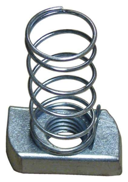 Empire - 3/4" Rod, Electro Galvanized Carbon Steel Spring Strut Nut - Used for Attaching Hanger Rod or Other Accessories to Strut - Eagle Tool & Supply