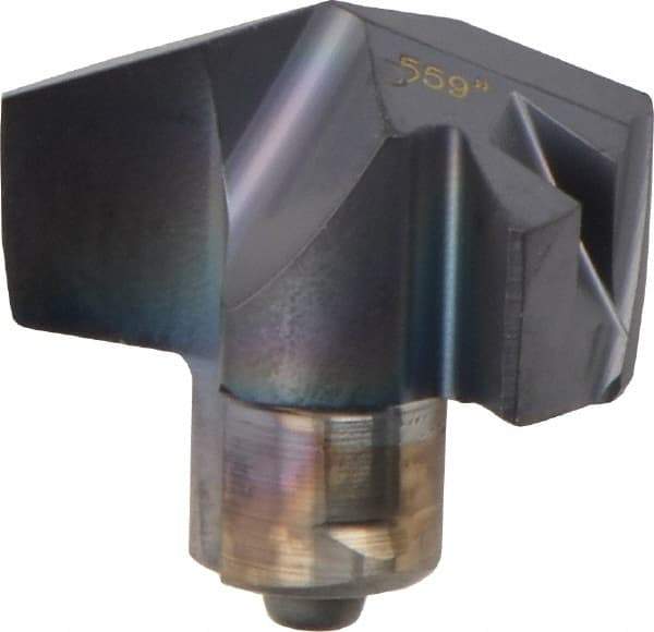 Iscar - Series ICP, 0.559" Diam Grade IC908 140° Replaceable Drill Tip - Carbide, TiAlN Finish, 14 Seat Size, Through Coolant - Eagle Tool & Supply