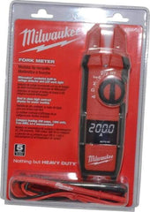 Milwaukee Tool - 2205-20, CAT IV, CAT III, Digital True RMS Clamp Meter with 0.63" Fork Jaws - 1000 VAC/VDC, 200 AC/DC Amps, Measures Voltage, Continuity, Current, Resistance - Eagle Tool & Supply