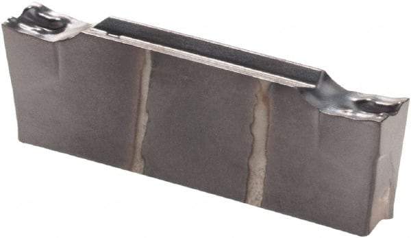 Iscar - DGR3000 IC908 Grade, 0.1181" Cutting Width, Carbide Cutoff Insert - 6° Right Hand Lead Angle, 0.0008" Cnr Rad, TiAlN Coated, Double End - Eagle Tool & Supply