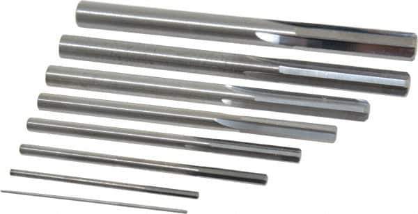 Value Collection - 1/32" to 1/4", Chucking Reamer Set - Straight Flute, Right Hand Cut, 8 Pieces - Eagle Tool & Supply