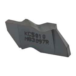 Kennametal - 3097NG Grade KC5010, 2.46mm Cutting Width Carbide Grooving Insert - 3.81mm Max Depth of Cut, Right Hand, 0.32mm Corner Radius, TiAlN Finish - Eagle Tool & Supply
