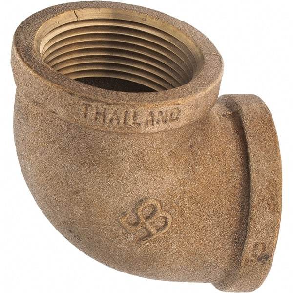 Merit Brass - Class 125, 1-1/4" Internal Pipe, Brass 90° Elbow - FNPT x FNPT - Eagle Tool & Supply