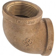 Merit Brass - Class 125, 1-1/4" Internal Pipe, Brass 90° Elbow - FNPT x FNPT - Eagle Tool & Supply