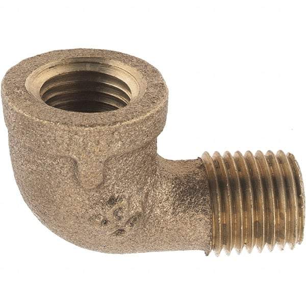 Merit Brass - Class 125, 1/4" Internal Pipe, Brass 90° Street Elbow - FNPT x MNPT - Eagle Tool & Supply