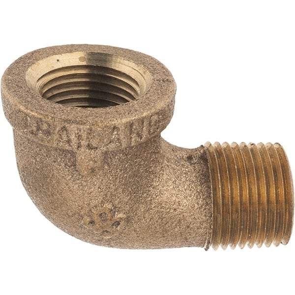 Merit Brass - Class 125, 3/8" Internal Pipe, Brass 90° Street Elbow - FNPT x MNPT - Eagle Tool & Supply