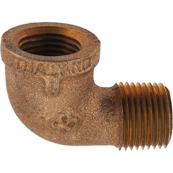 Merit Brass - Class 125, 1/2" Internal Pipe, Brass 90° Street Elbow - FNPT x MNPT - Eagle Tool & Supply