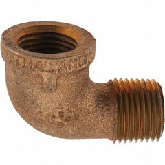 Merit Brass - Class 125, 1/2" Internal Pipe, Brass 90° Street Elbow - FNPT x MNPT - Eagle Tool & Supply