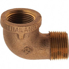Merit Brass - Class 125, 3/4" Internal Pipe, Brass 90° Street Elbow - FNPT x MNPT - Eagle Tool & Supply