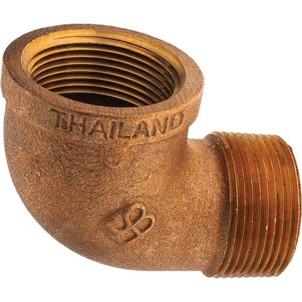 Merit Brass - Class 125, 1-1/4" Internal Pipe, Brass 90° Street Elbow - FNPT x MNPT - Eagle Tool & Supply