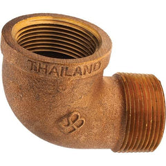 Merit Brass - Class 125, 1-1/4" Internal Pipe, Brass 90° Street Elbow - FNPT x MNPT - Eagle Tool & Supply