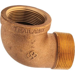 Merit Brass - Class 125, 1-1/2" Internal Pipe, Brass 90° Street Elbow - FNPT x MNPT - Eagle Tool & Supply