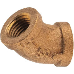 Merit Brass - Class 125, 1/4" Internal Pipe, Brass 45° Street Elbow - FNPT x FNPT - Eagle Tool & Supply